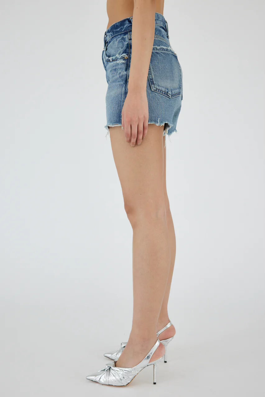 Moussy Vintage Elam Denim Shorts in Blue