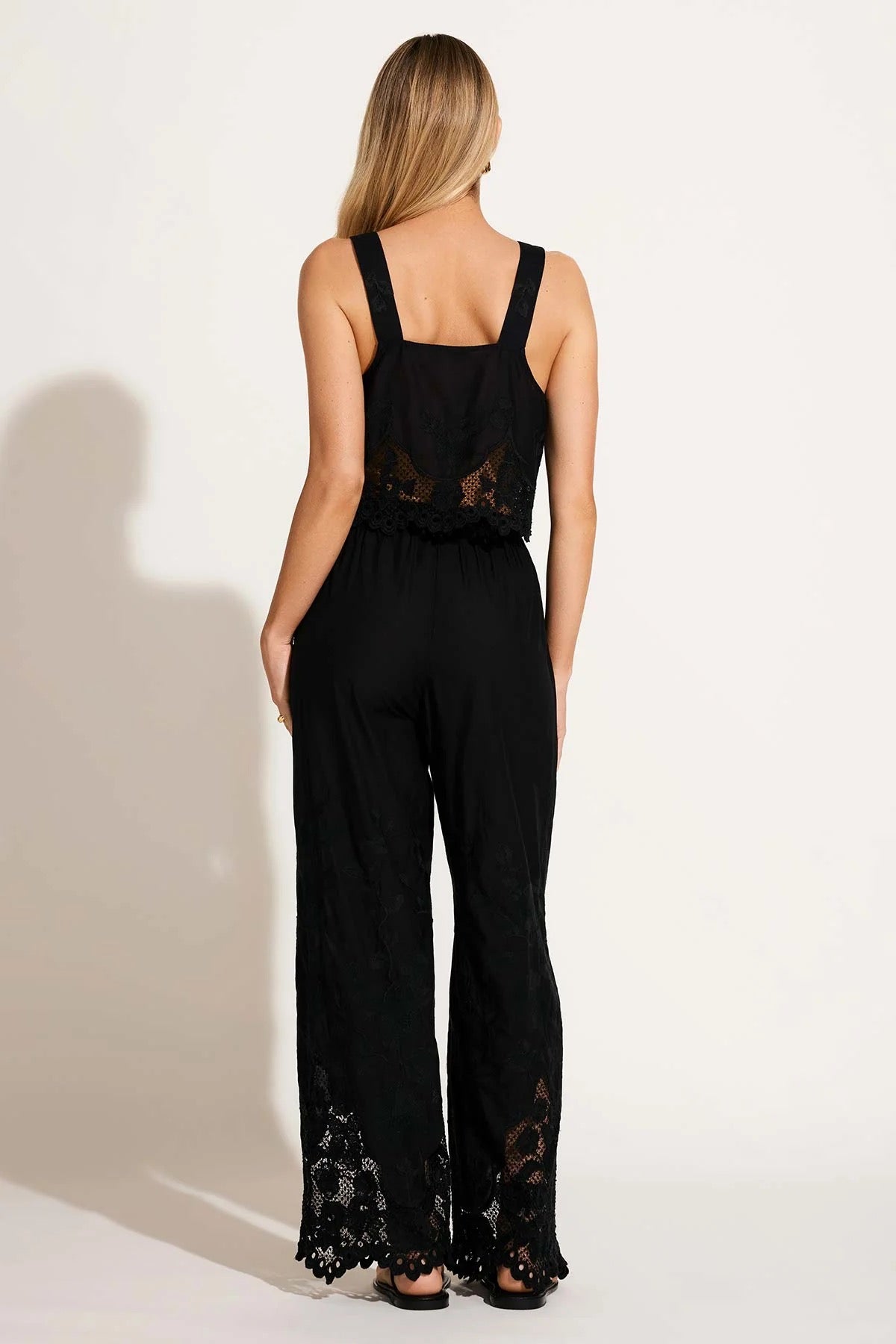 Vitamin A Flora Pant in Black Beachside Broderie