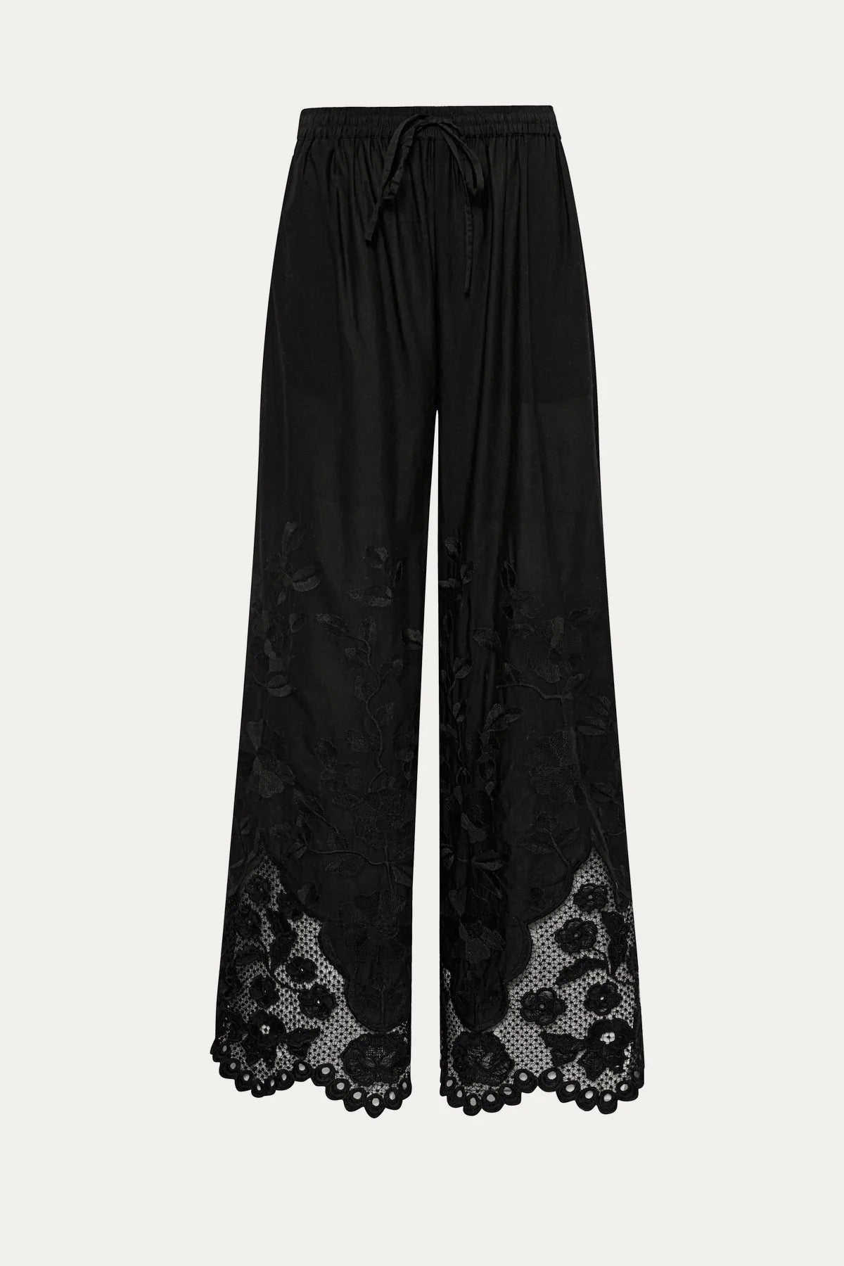 Vitamin A Flora Pant in Black Beachside Broderie