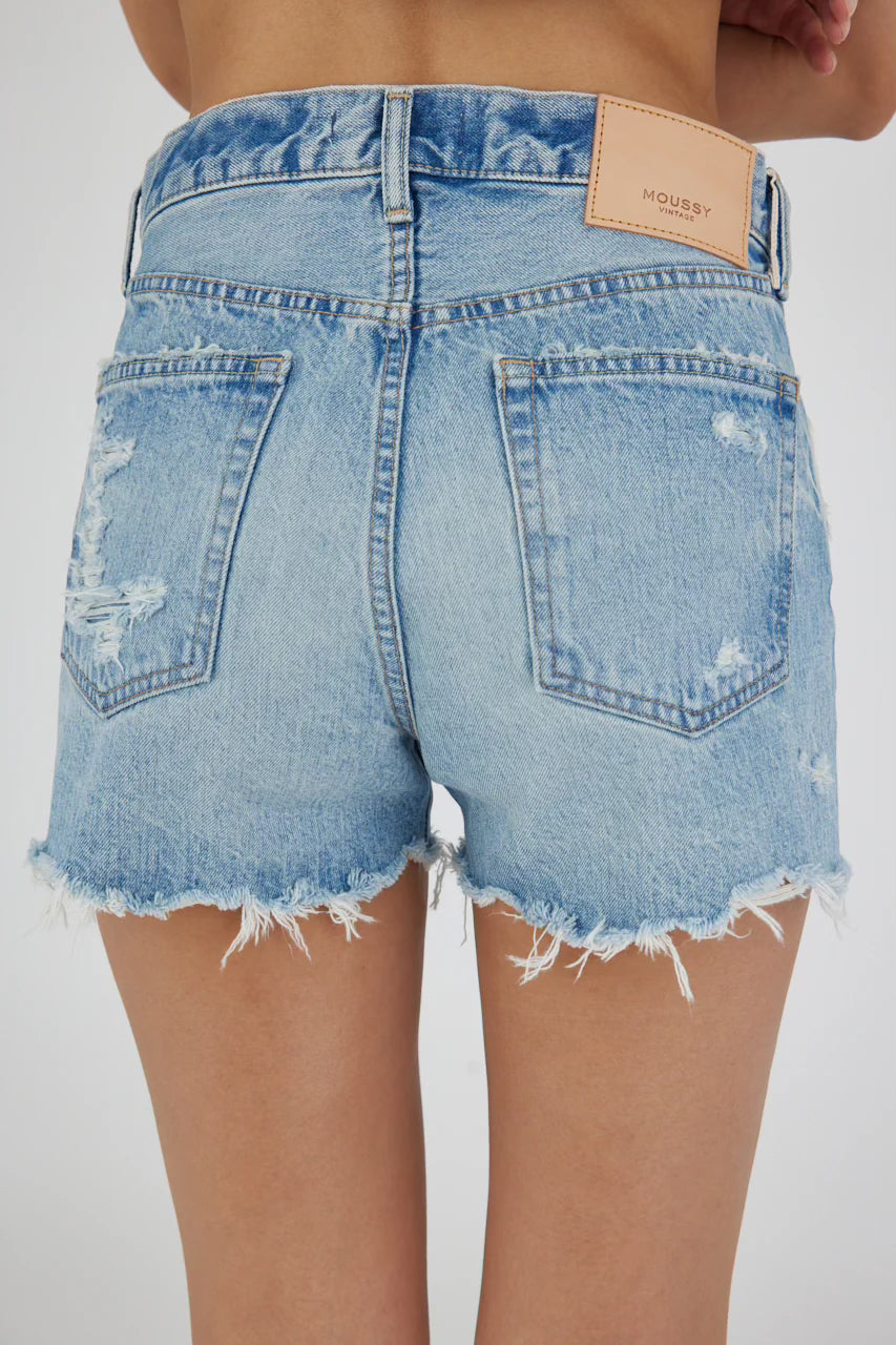 Moussy Vintage Ridgemere Denim Shorts in Light Blue