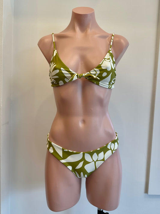 Aila Blue Cathedral Top Sublime Flora in green — front view | Belle Mar Swim