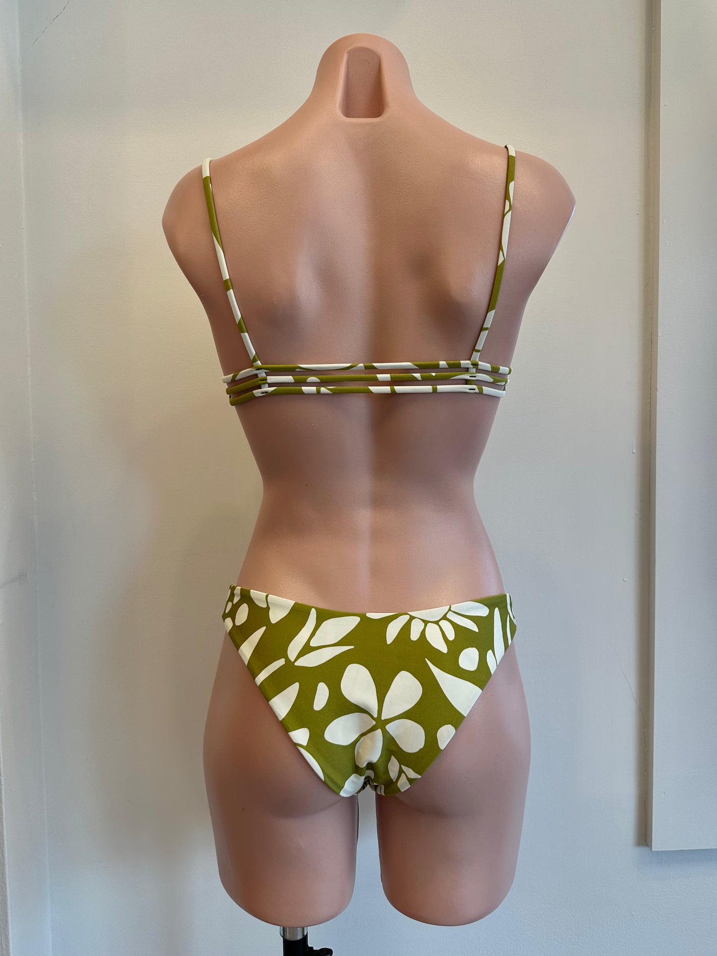 Cathedral Top Sublime Flora in green — back view | Belle Mar Swim
