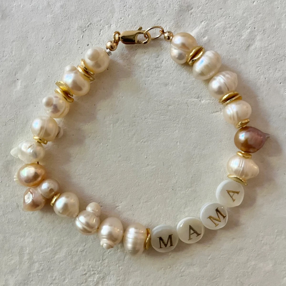 House of Olia Mama Pearl & Gold Filled Bracelet