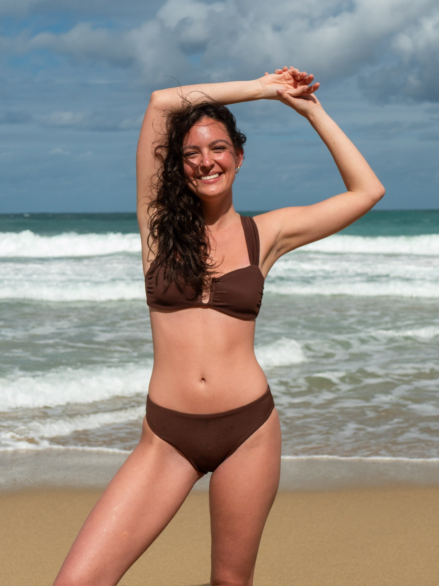 Carolina Bottom Espresso in brown — back view | Belle Mar Swim