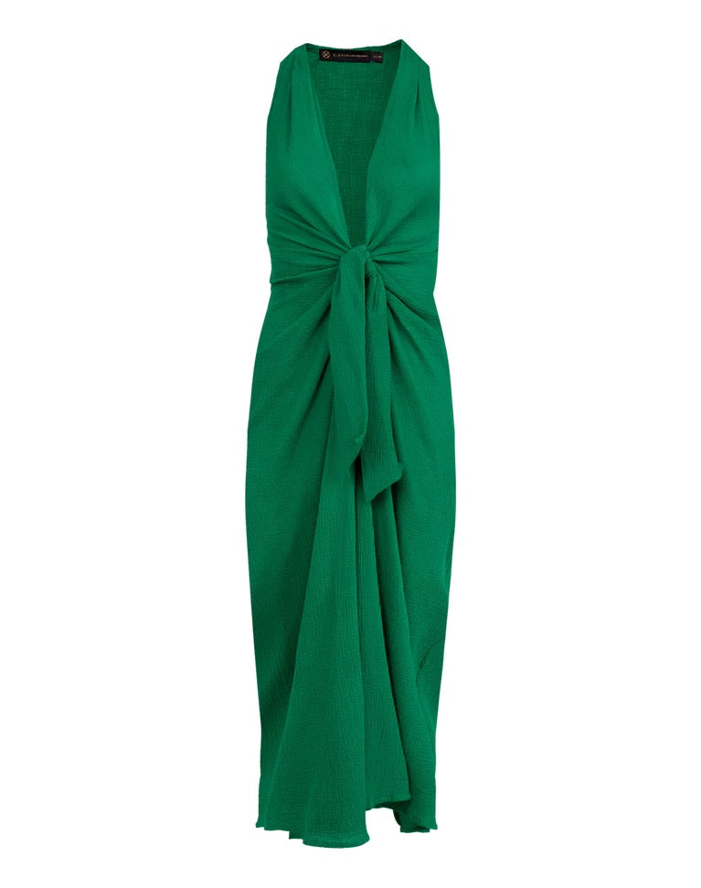 Vix Solid Mita Long Cover Up in Green