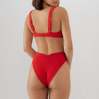 Crimson Micro Scrunch Kayla Bikini Top