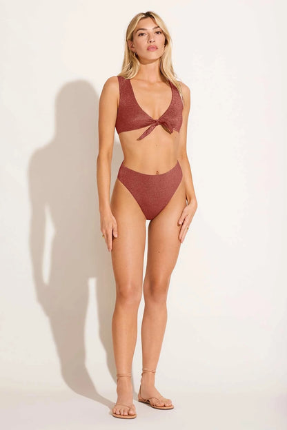 Cassia Crop Top Pink Metallic