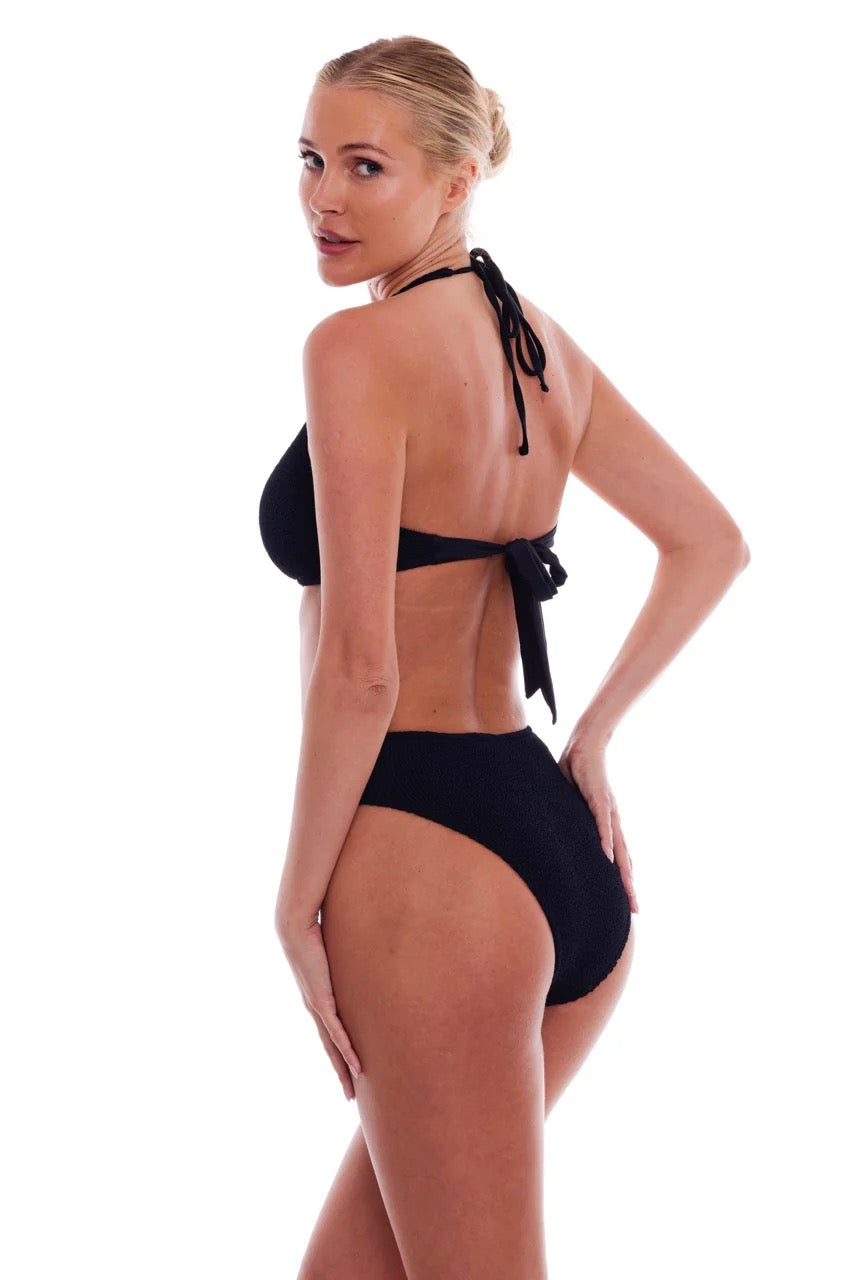 Love & Bikinis Palermo Cutout Tortoise One Piece Black