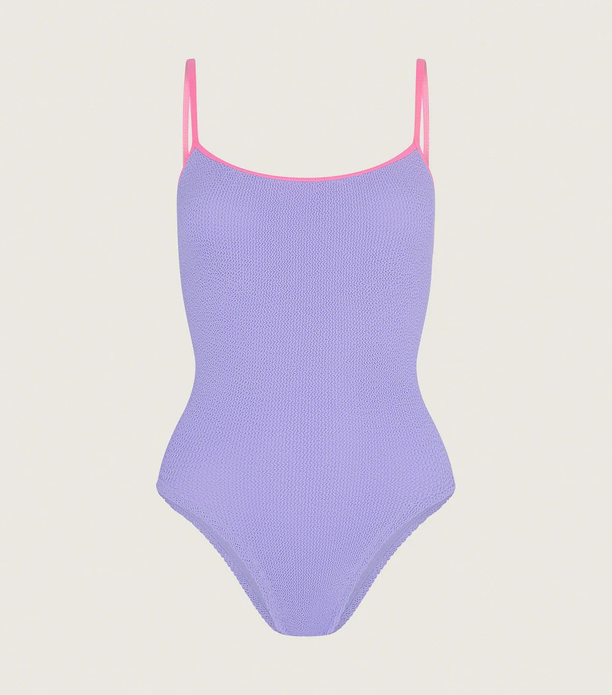 Hunza G Pamela Swim Contrast in Lilac/Bubblegum