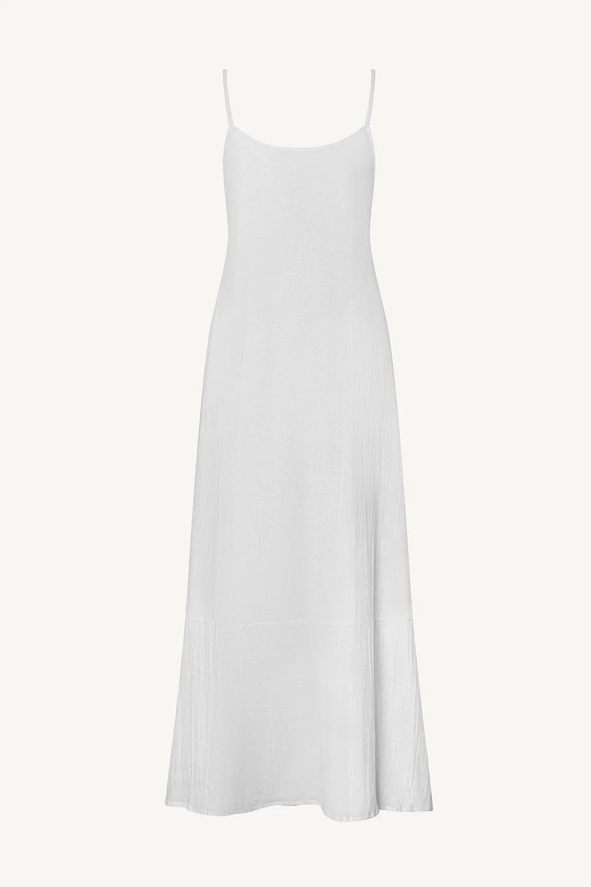 Vitamin A Mari Maxi Dress in White Crinkle Linen