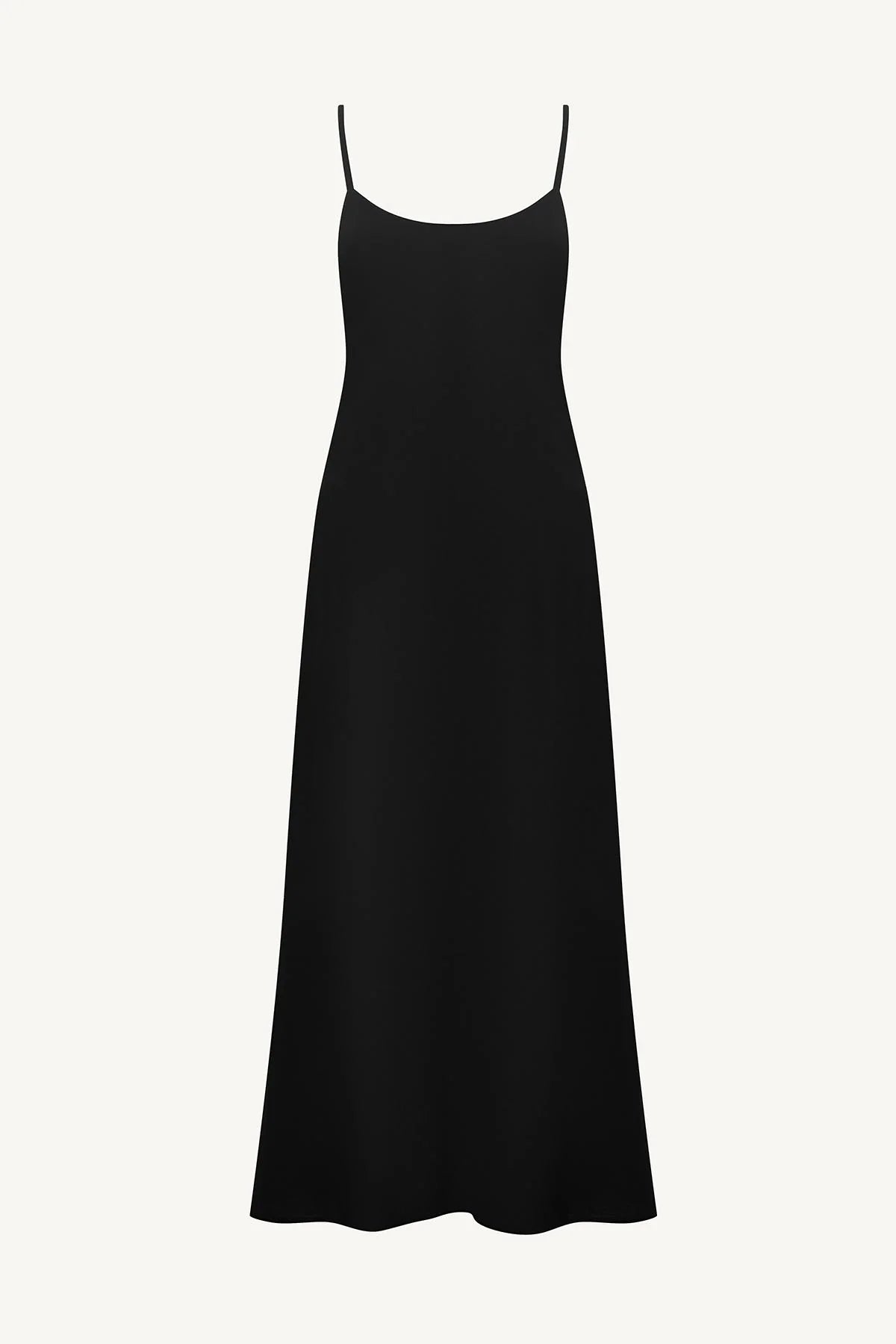Vitamin A Mari Maxi Dress in Black Crinkle Linen