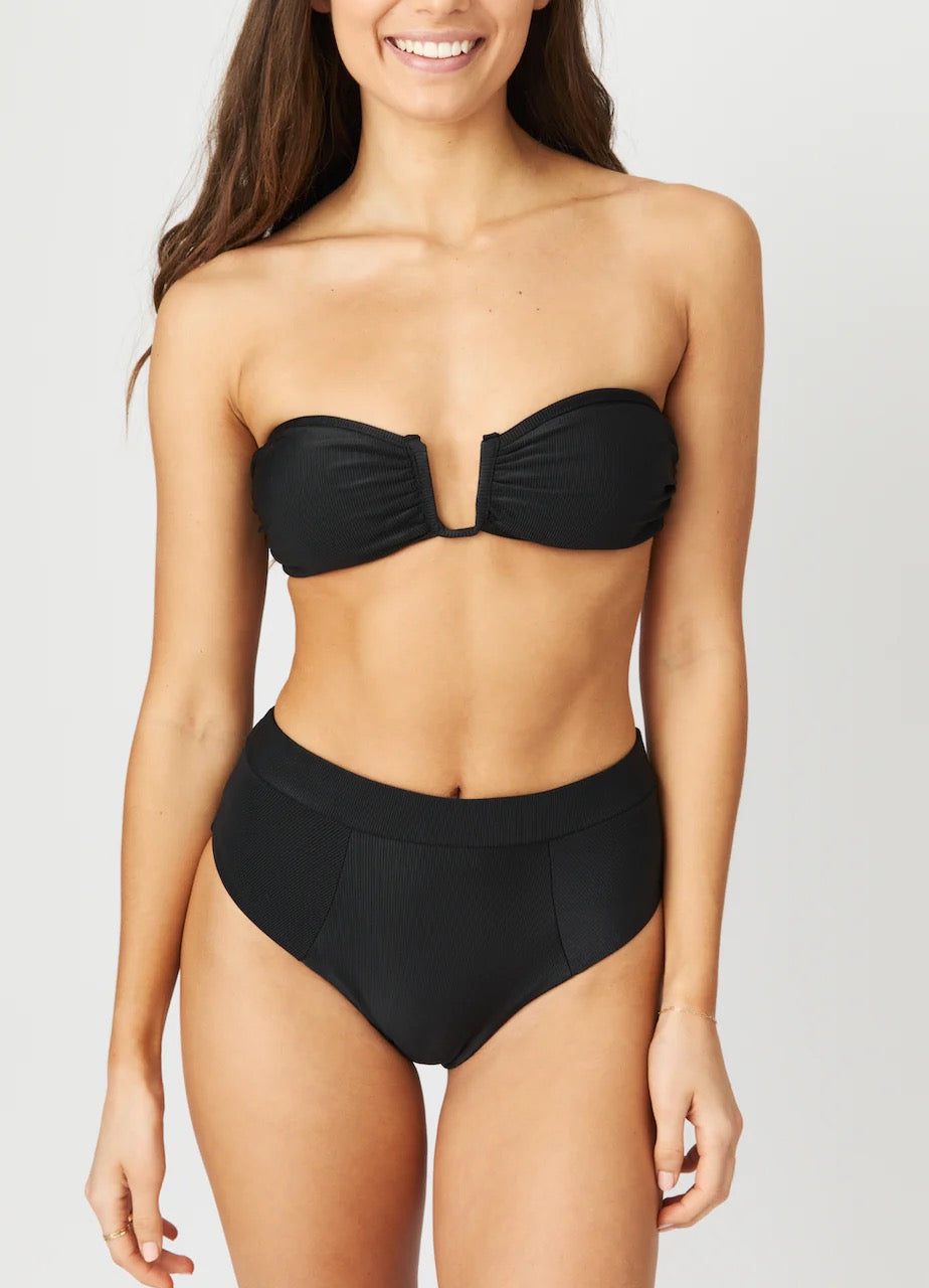 Legacy the Label Presley Bandeau Bikini Top in Black