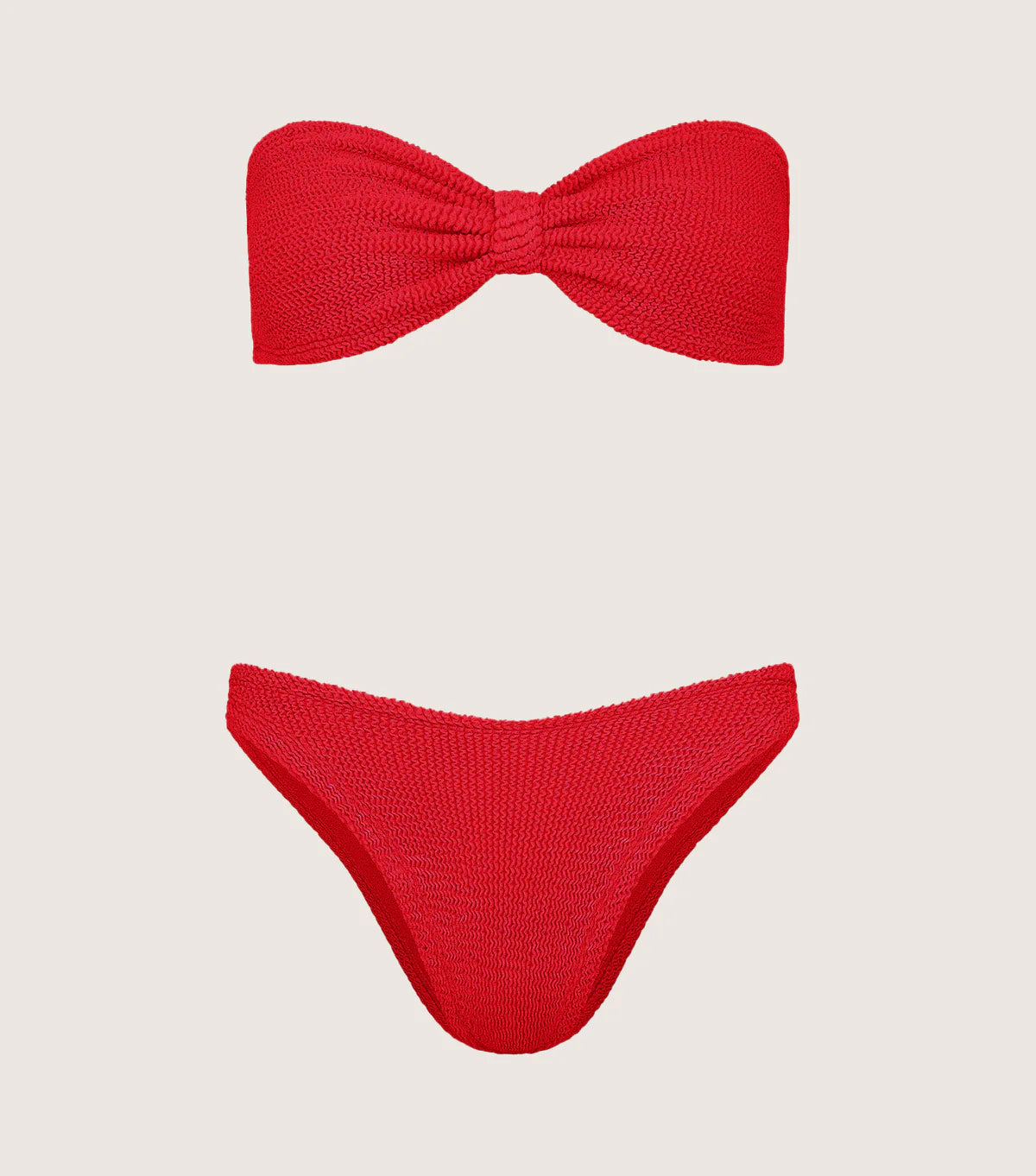 Hunza G Jean Strapless Bikini in Red