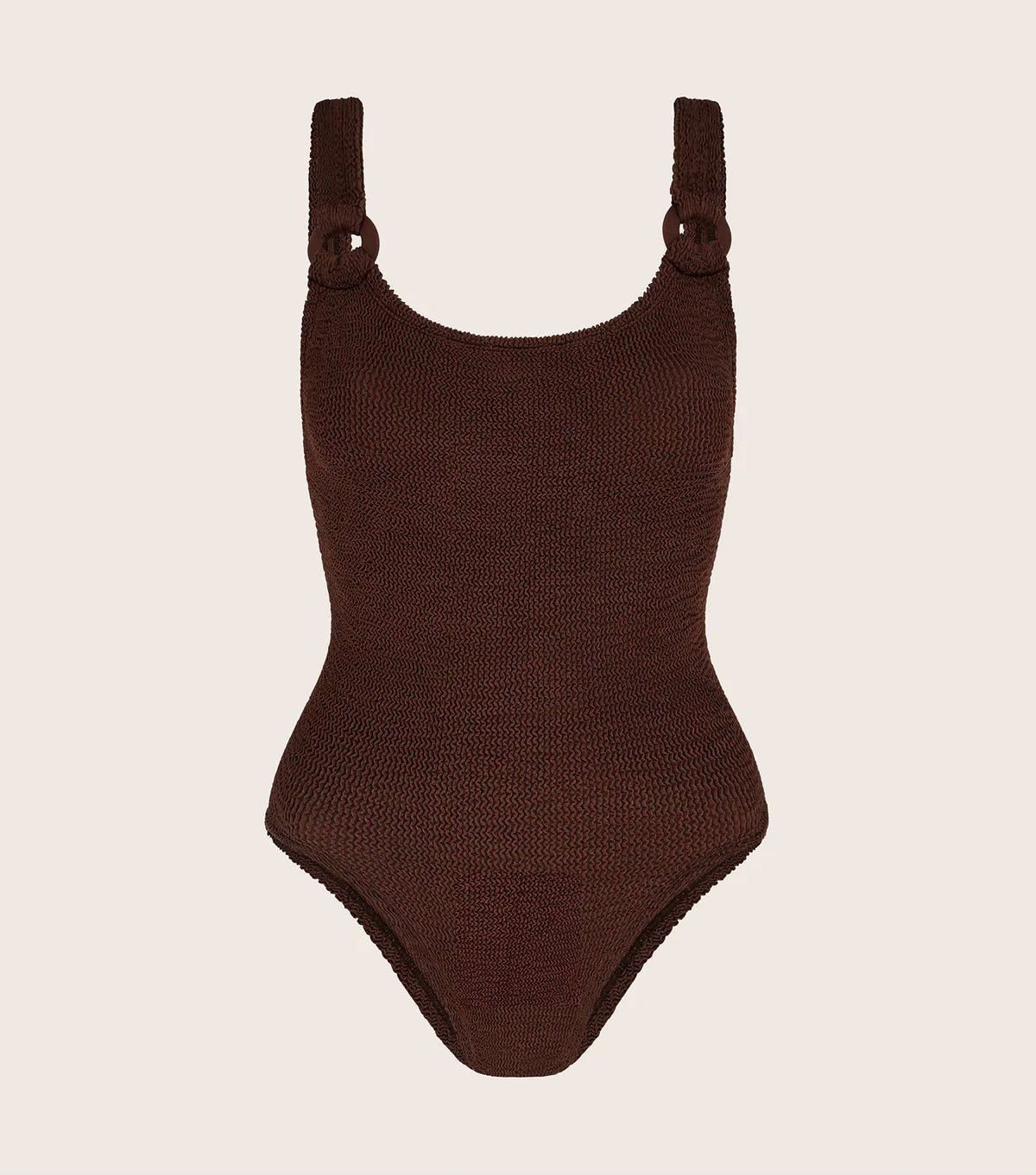 Hunza G Domino One Piece in Metallic Chocolate