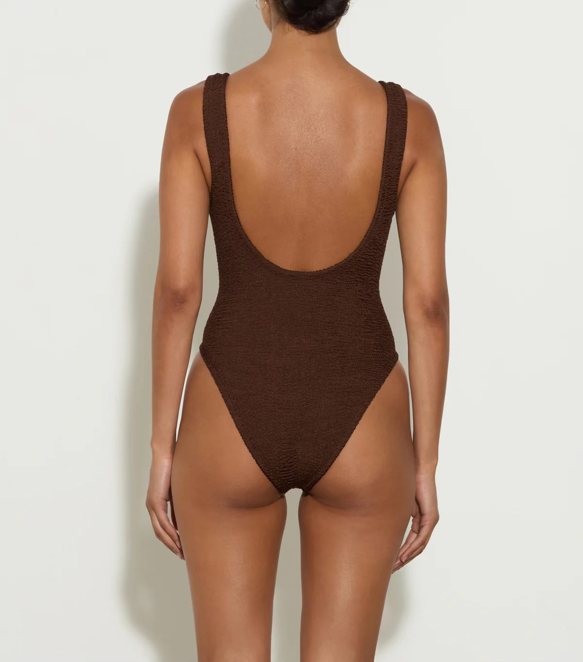 Hunza G Domino One Piece in Metallic Chocolate