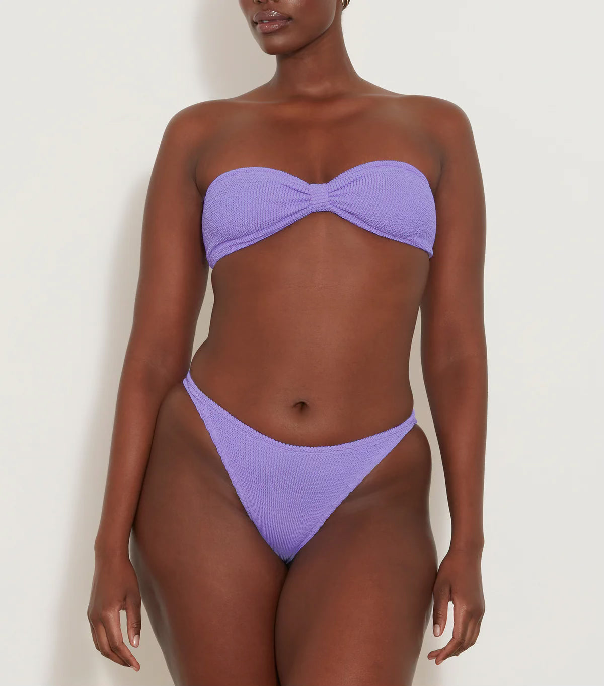 Hunza G Jean Bandeau Bikini in Lilac