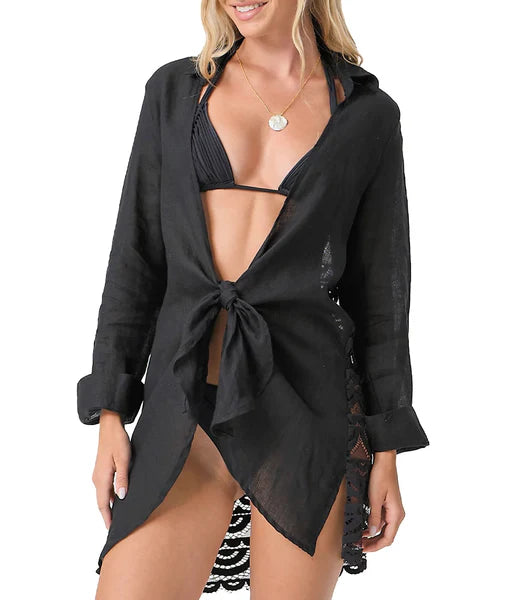 Lace Millie Tie Tunic Midnight