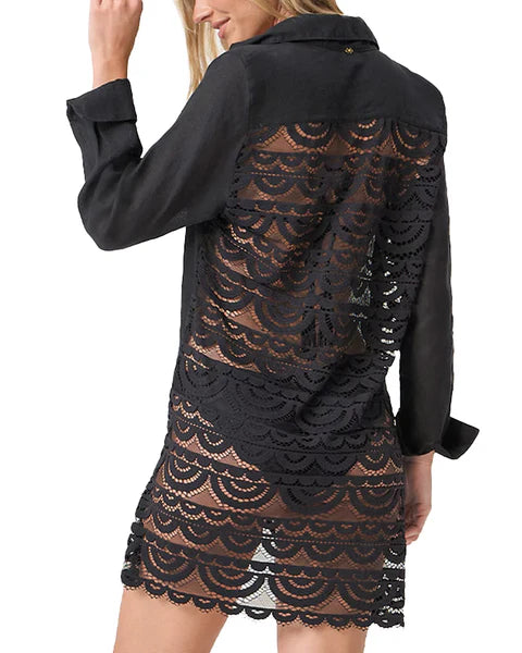 Lace Millie Tie Tunic Midnight