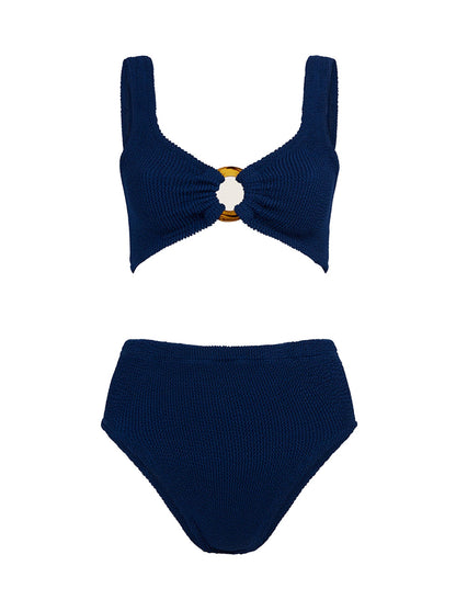 Nadine High Waisted Bikini Navy