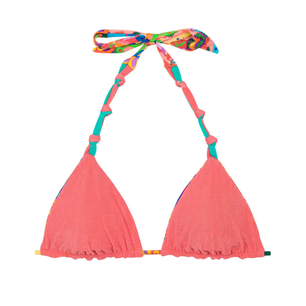 Rio de Sol Triangle Reversible Bikini Top in Love Trip