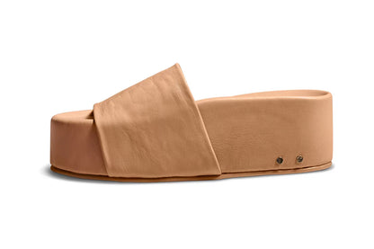 Albatross Leather Platform Sandal in Beach