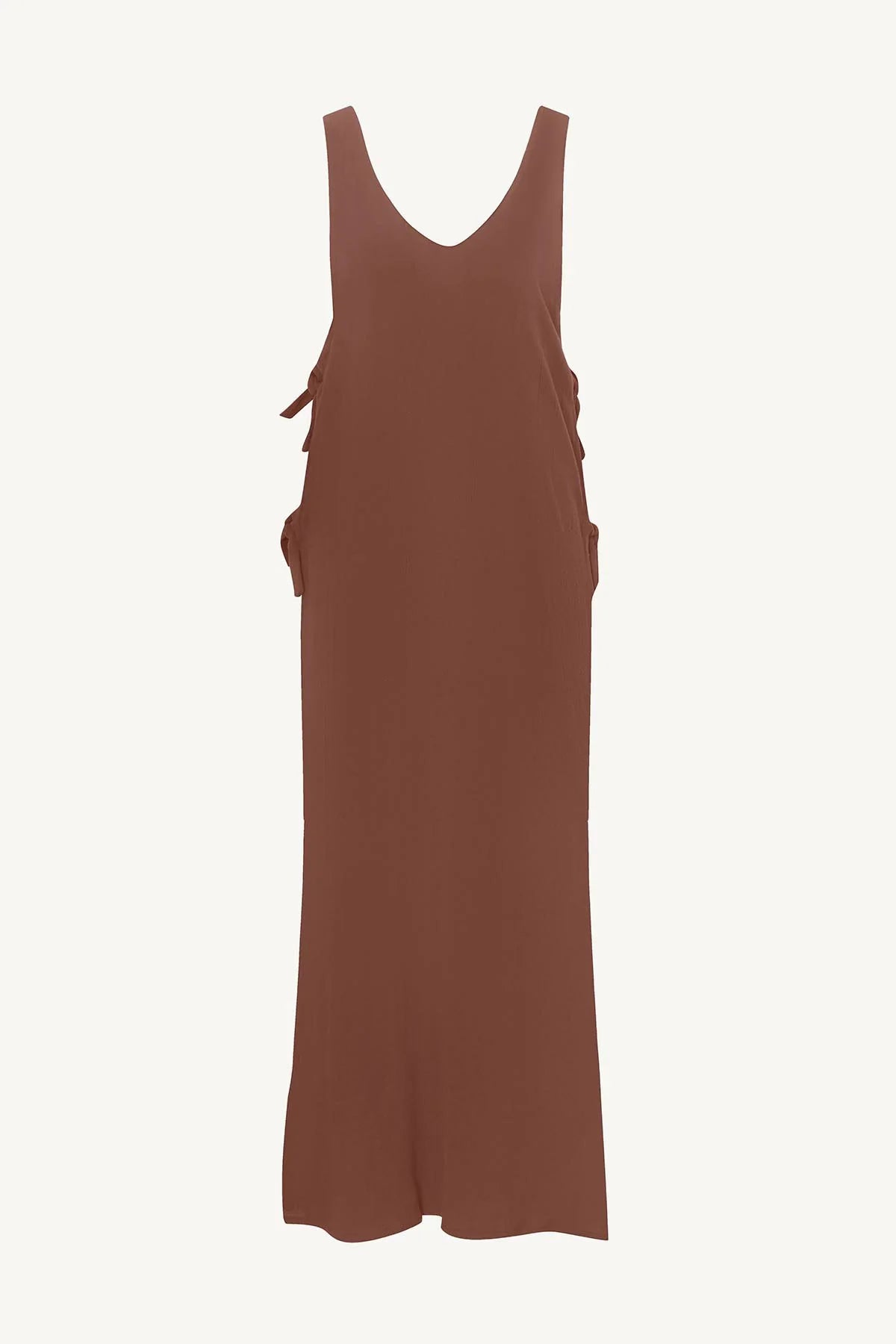 Vitamin A Riviera Cover Up Dress in Mocha Crinkle Linen