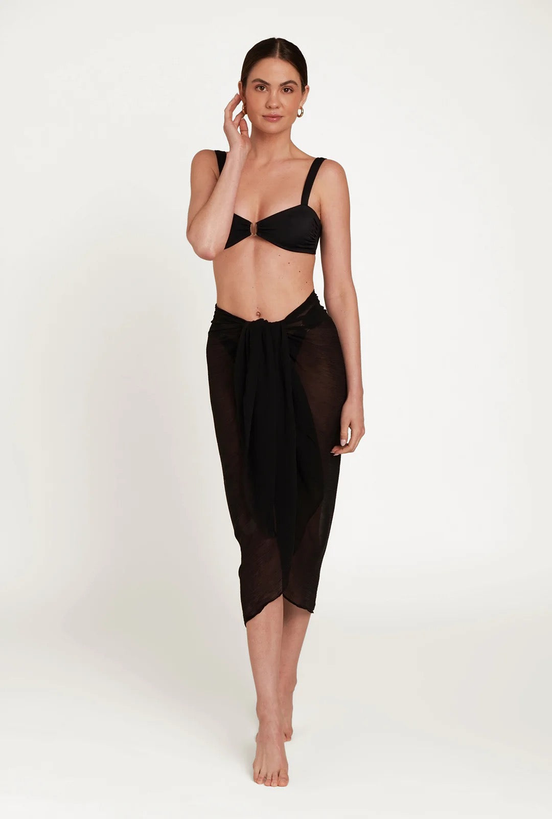 Away That Day Santorini Sarong in Black