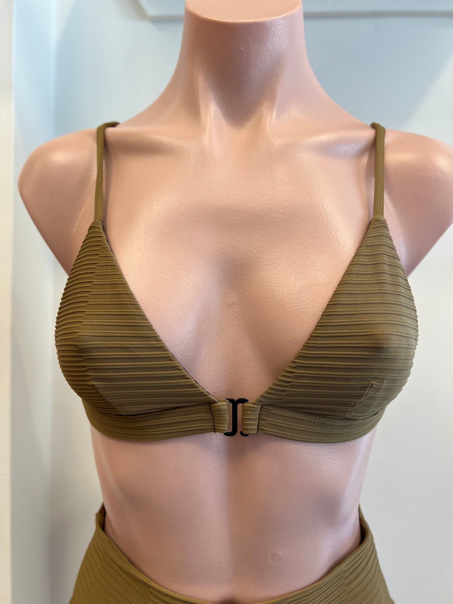 Acacia Lawai Dual Ribbed Bikini Top in Bear