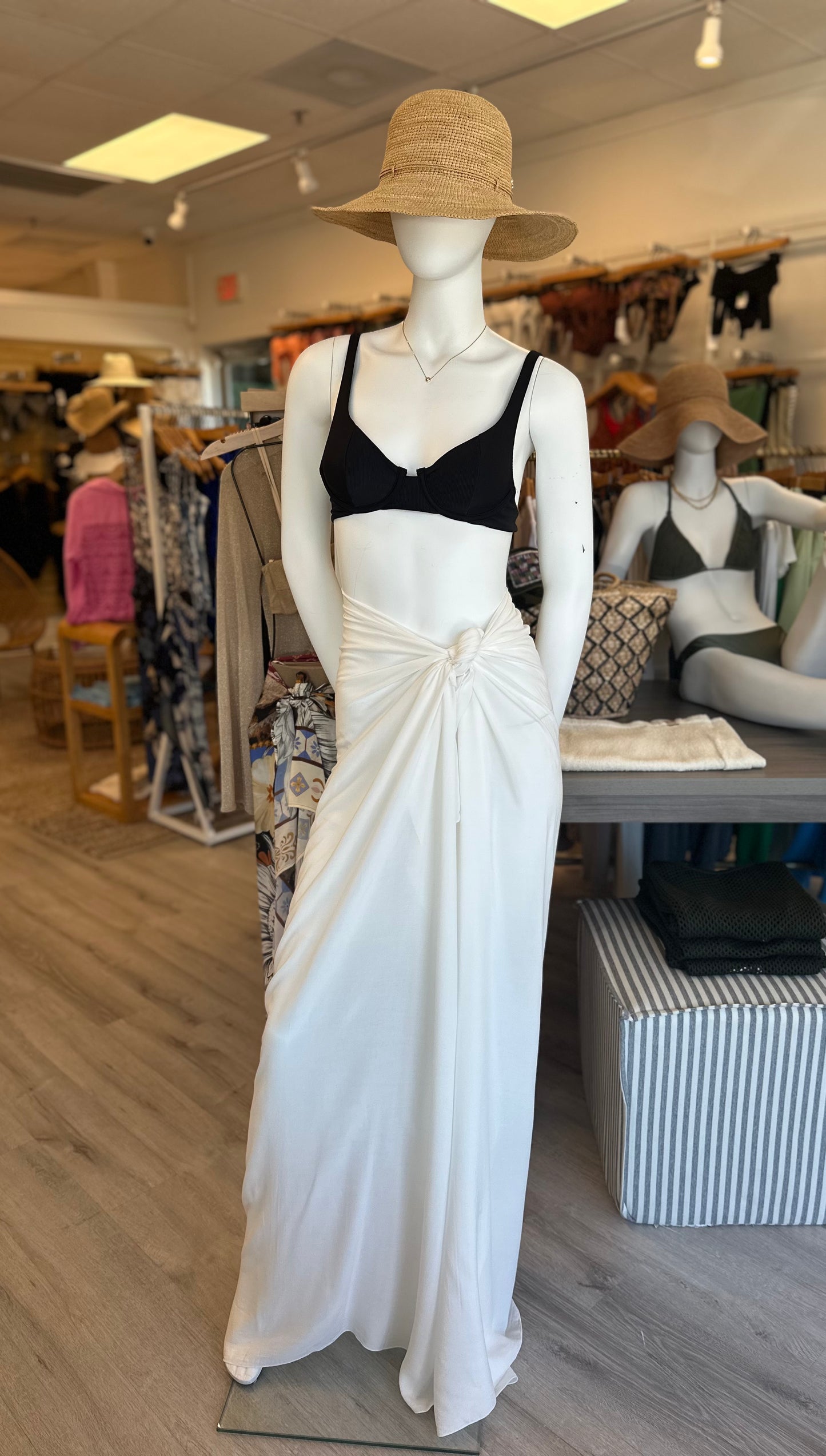 Large White Crepe Sarong