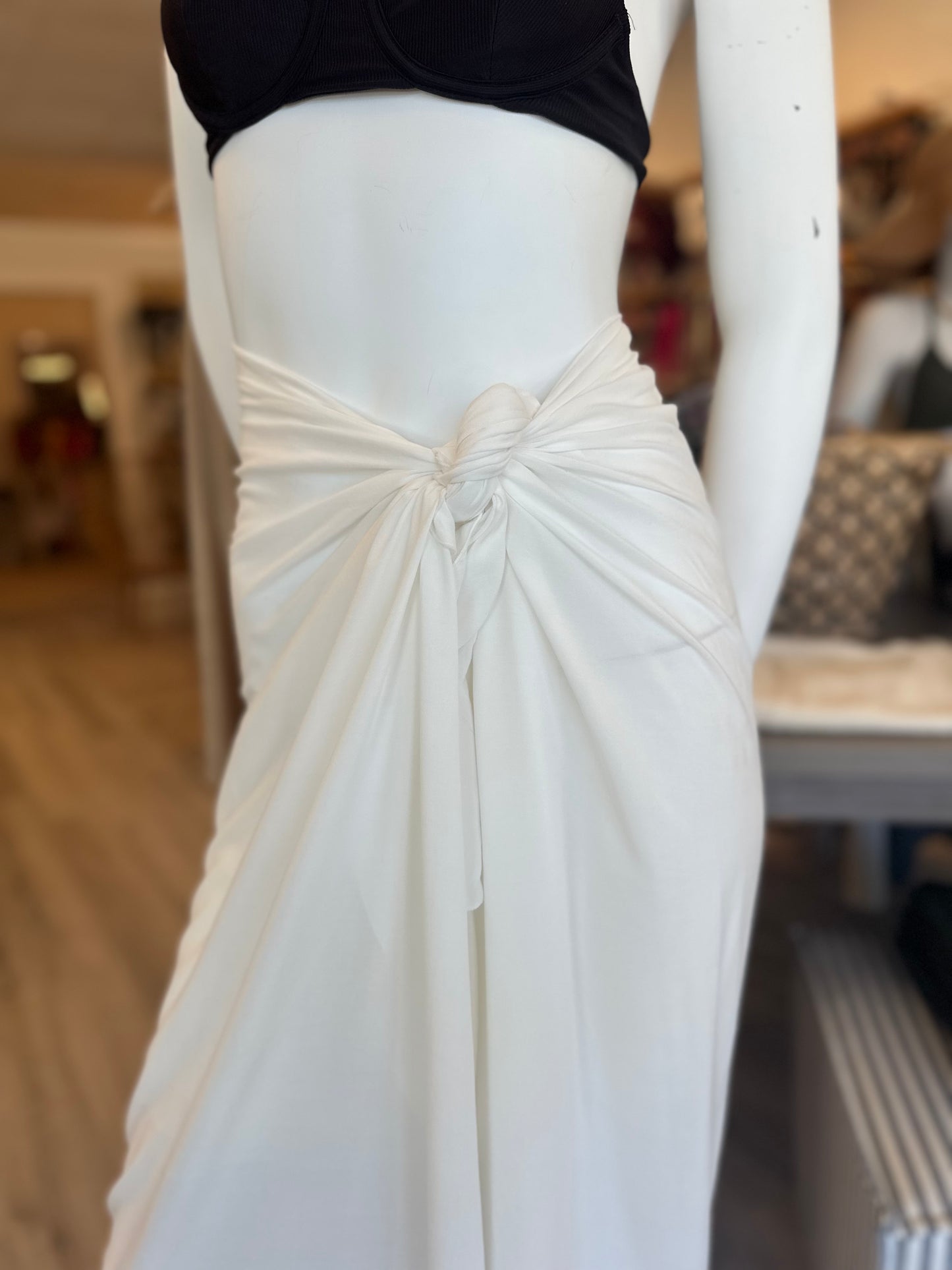 Large White Crepe Sarong