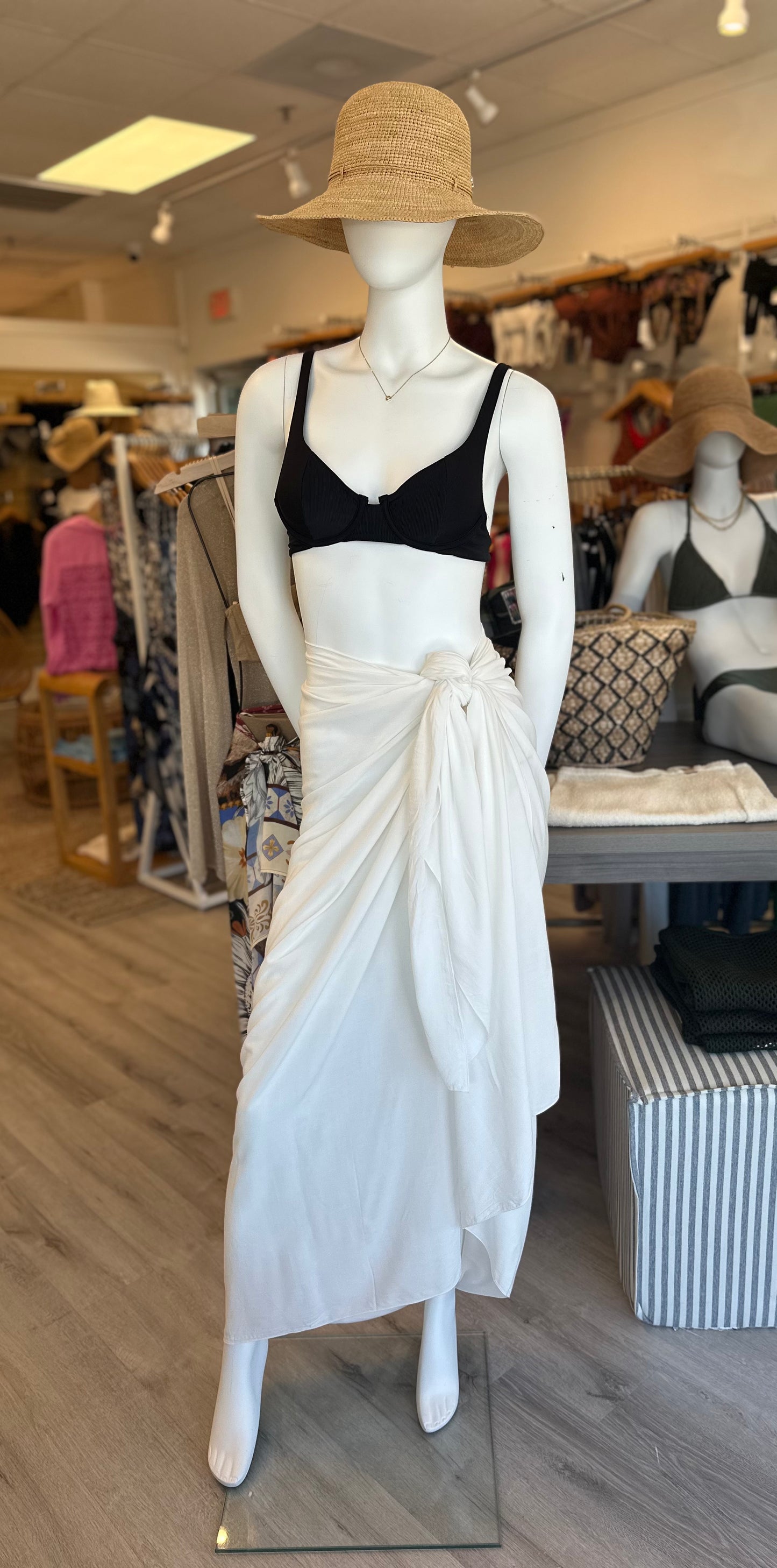 Large White Crepe Sarong