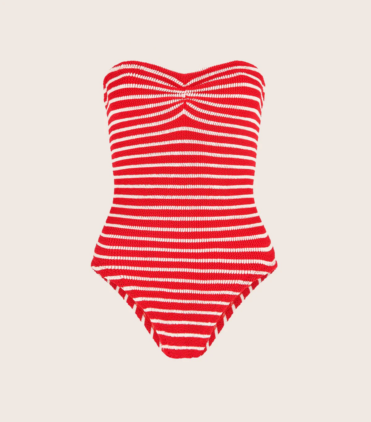 Hunza G Brooke One Piece Swimsuit in Red and White Stripe