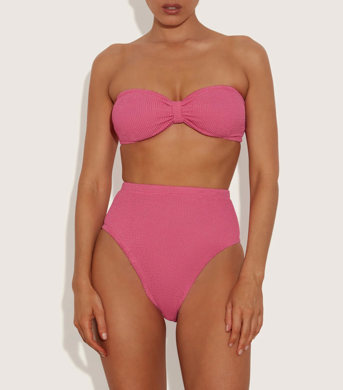 Hunza G Ruby Bandeau Bikini in Candy Pink