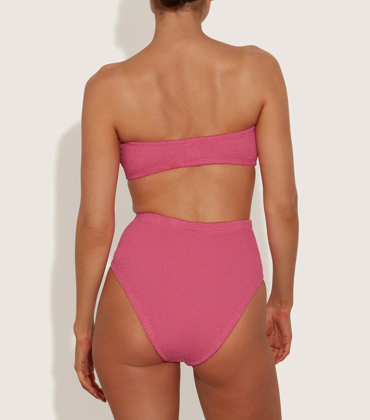 Hunza G Ruby Bandeau Bikini in Candy Pink