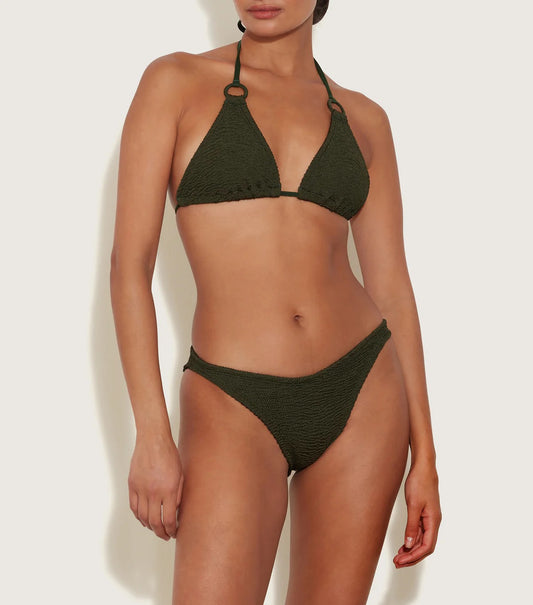 Hunza G Eva Bikini Set in Metallic Khaki