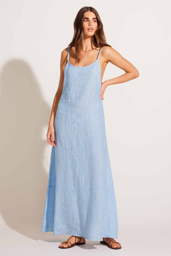 Vitamin A Mari Maxi Dress in Summer Stripe EcoLinen