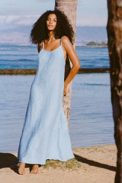 Mari Maxi Dress Summer Stripe EcoLinen