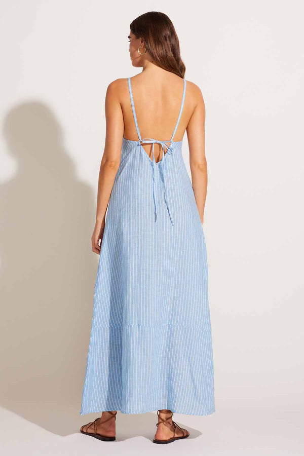 Vitamin A Mari Maxi Dress in Summer Stripe EcoLinen