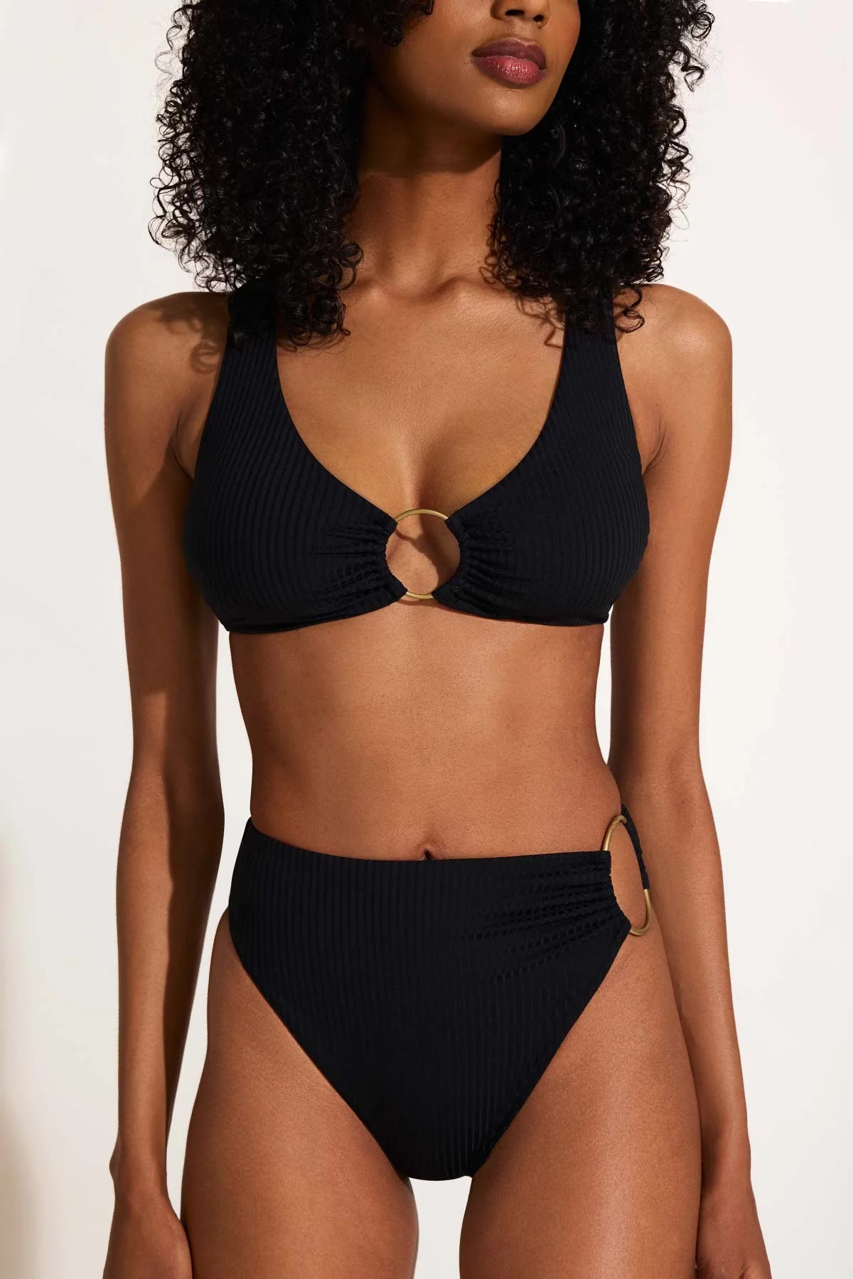 Vitamin A Skylar Top in Black EcoRib