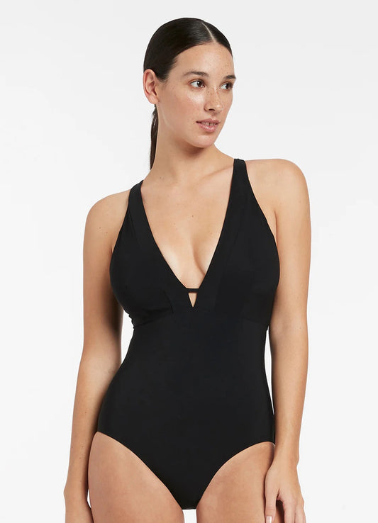 Jets Jetset E-F Clean Plunge One Piece in Black