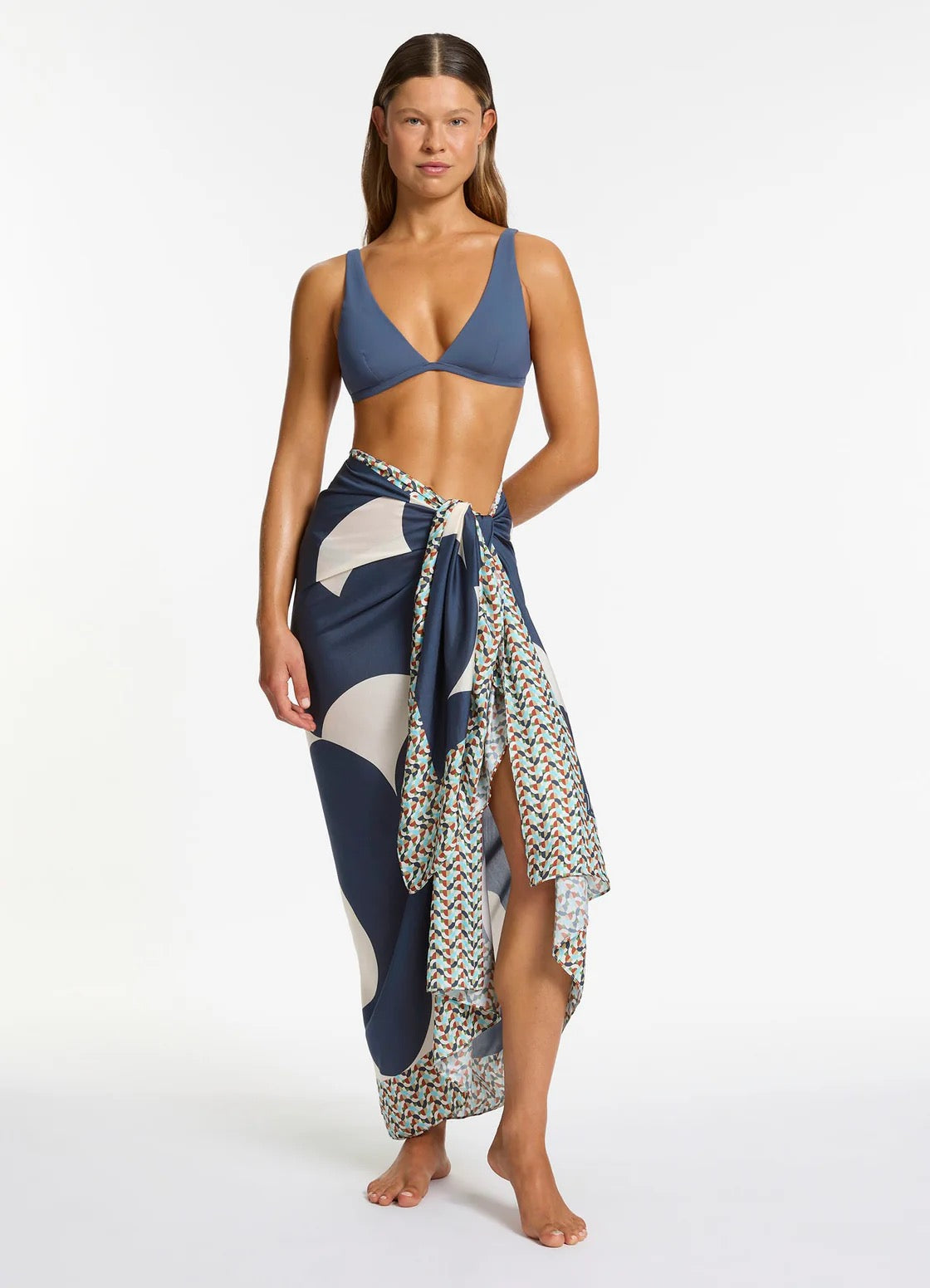 Jets Acacia Long Sarong in Steel Blue