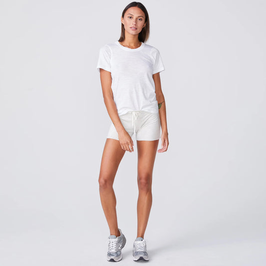 Textured Tri Blend Crew Neck Tee in White