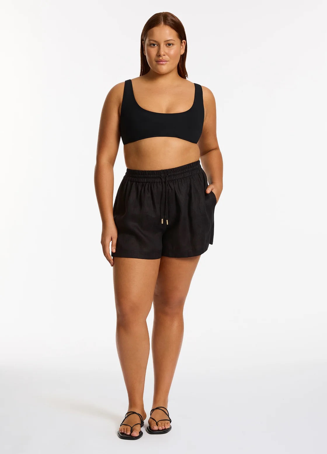 Jets Jetset Elastic Waist Shorts in Black