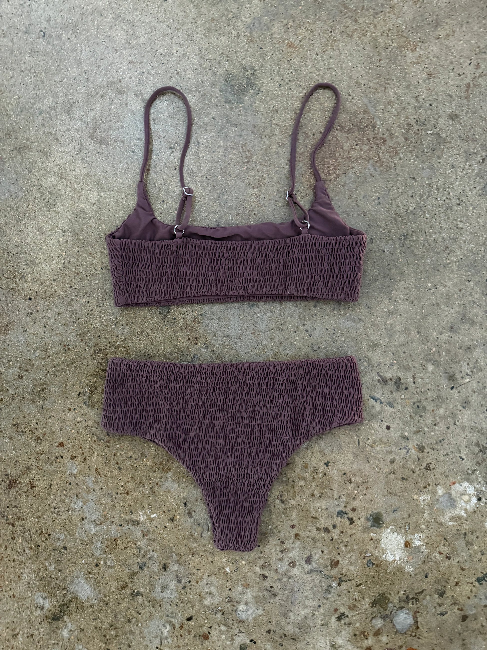 Bambi Bottom Cocoa Powder in brown — close-up | Belle Mar Swim