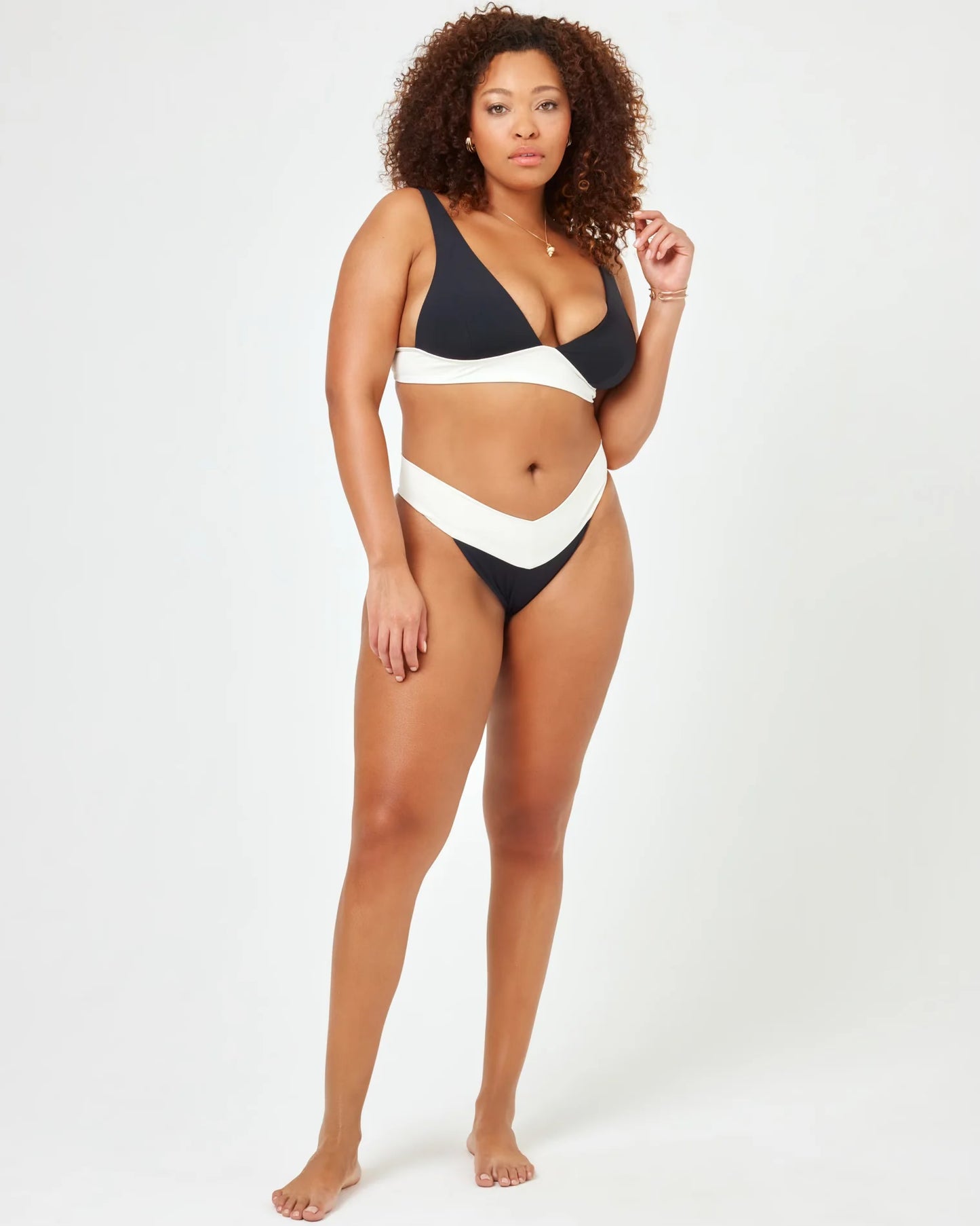 Lspace Quinn Bikini Bottom Classic in Black / Cream