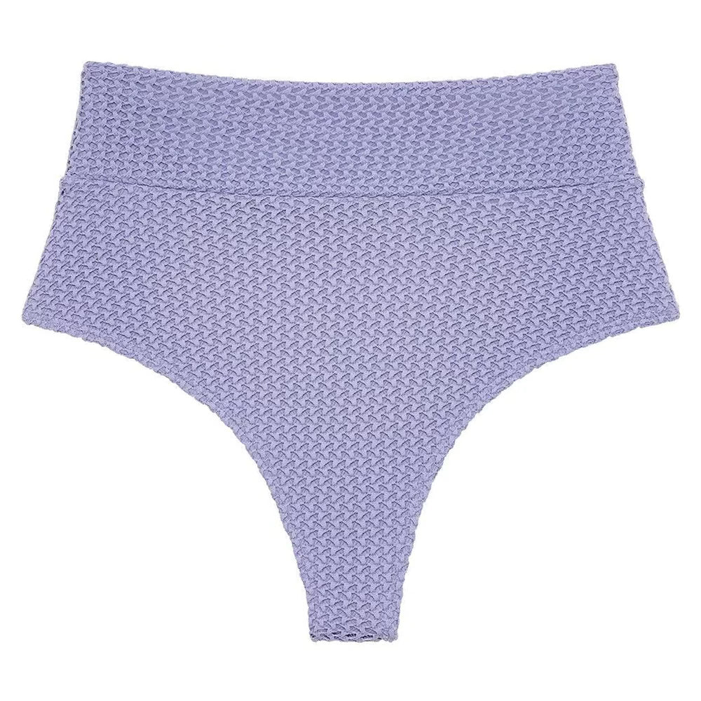 Montce Lavender Crochet Added Coverage High Rise Bikini Bottom