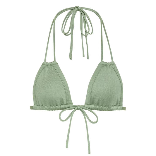 Montce Sage Euro Bow Bikini Top in Sage