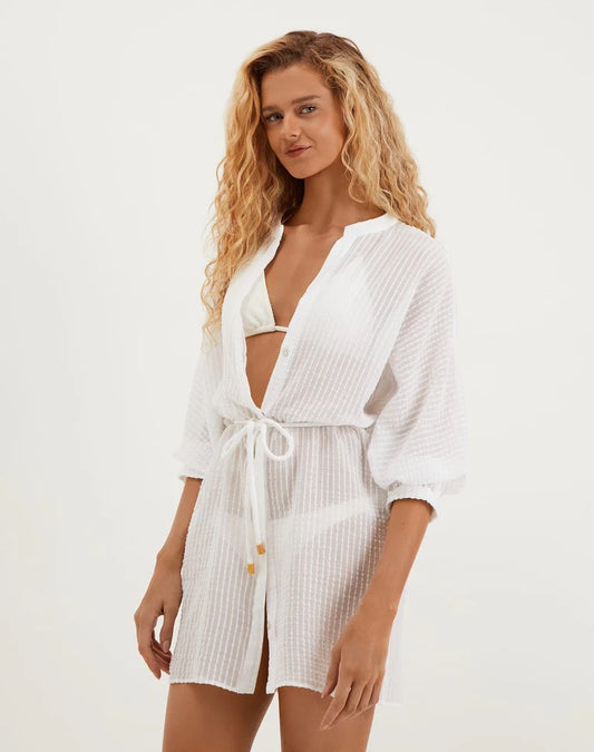 Solid Lilou Short Coverup Off White