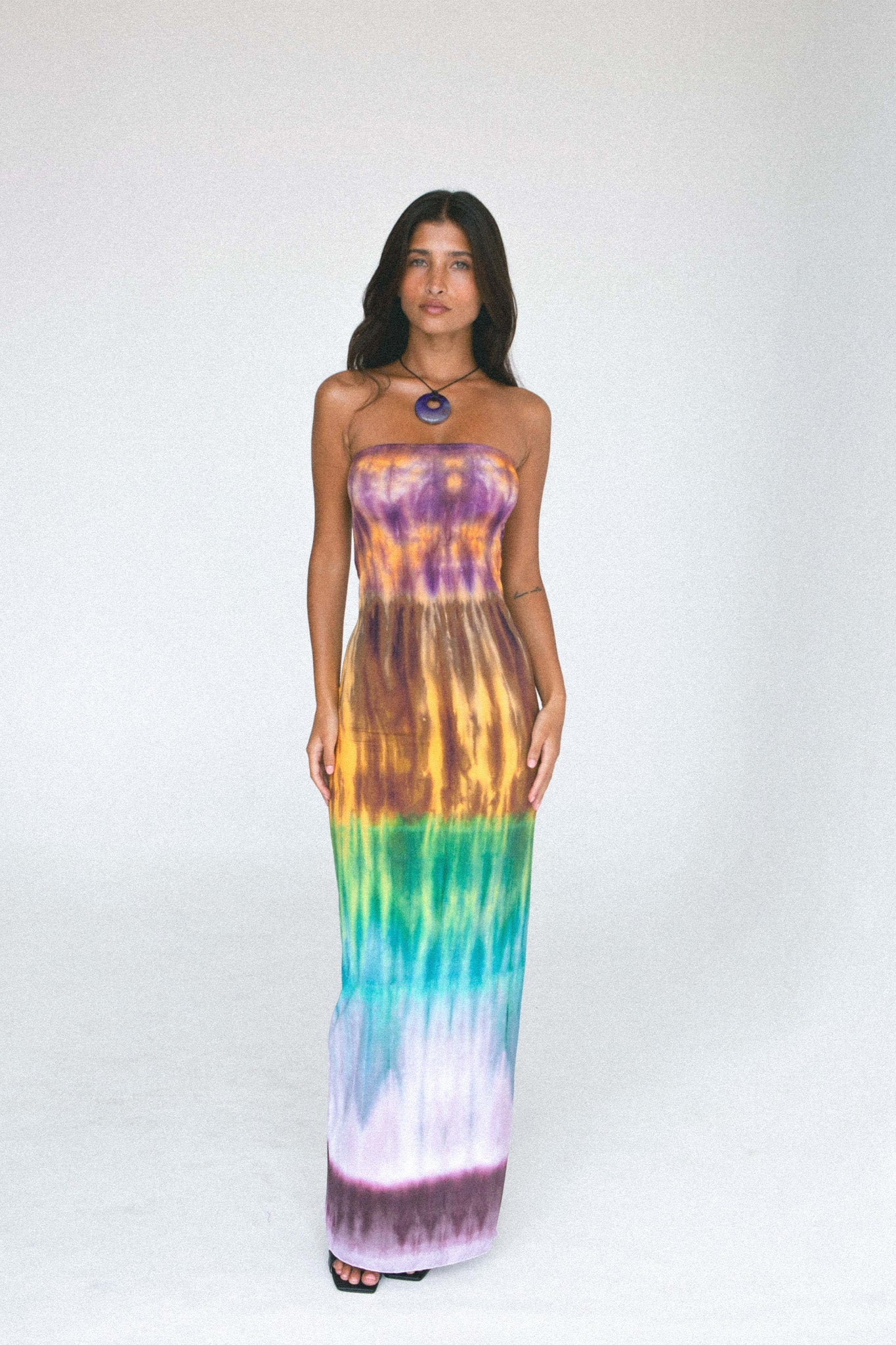 Indah Mikola Maxi Dress Equinox — detail view | Belle Mar Swim