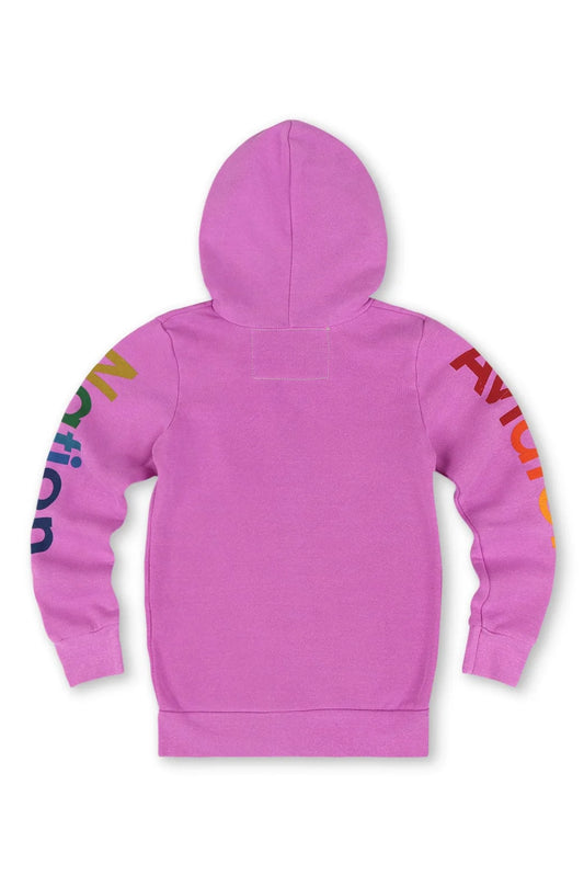 Kids Aviator Nation Zip Hoodie Neon Purple